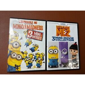 Despicable Me 1 & 2 DVD Movie Lot Minion Madness 3 Mini Movies Kids Family